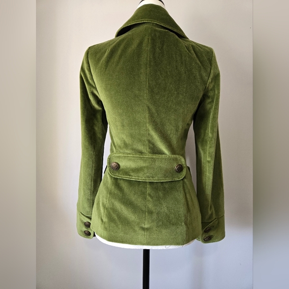 PINK TARTAN Green Velvet Fitted Jacket. Size XS - Picture 7 of 15